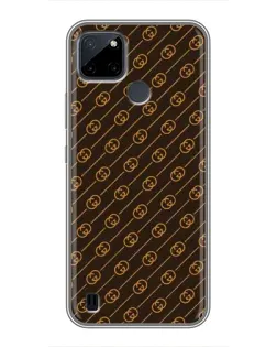 Чехол для Realme C25Y с картинкой «Gucci — золотые диагонали»