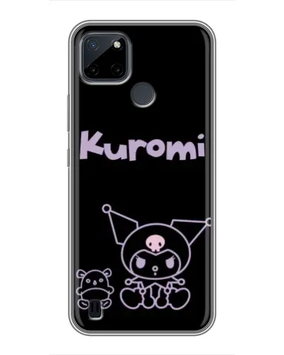 Чехол для Realme C25Y с картинкой «Kuromi — черный минимализм»