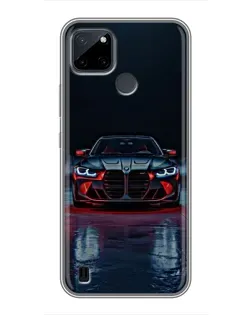 Чехол для Realme C25Y с картинкой «BMW на мокрой дороге»