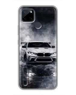 Чехол для Realme C25Y с картинкой «BMW сквозь туман»