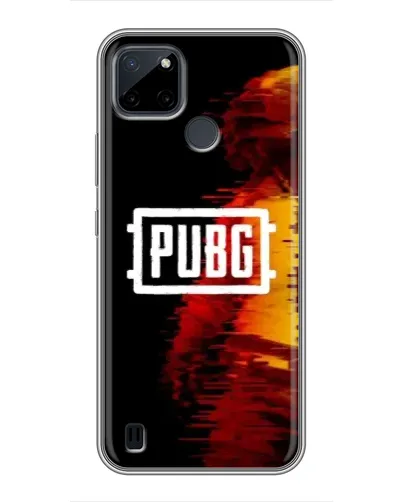 Чехол для Realme C25Y с картинкой «Яркий логотип PUBG»