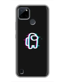 Чехол для Realme C25Y с картинкой «Among Us неон»