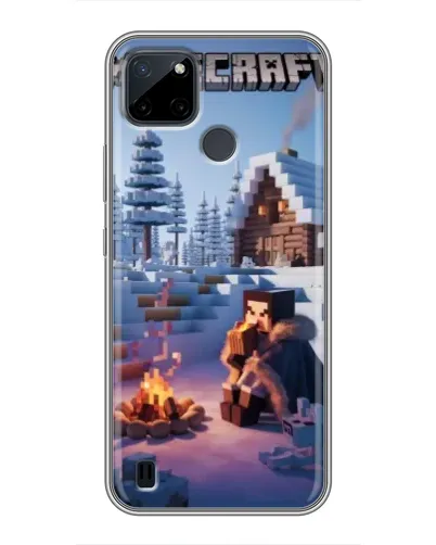 Чохол для Realme C25Y з картинкою «Зимовий Minecraft»