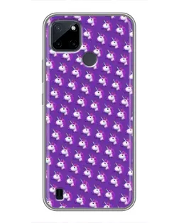 Чехол для Realme C25Y с картинкой «Единороги на фиолетовом»