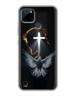 Чехол для Realme C25Y с картинкой «Голубь и Свет»