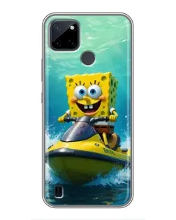 Чохол для Realme C25Y з картинкою «Спанч Боб на гідроциклі» Чохол для Realme C25Y з картинкою «Спанч Боб на гідроциклі»