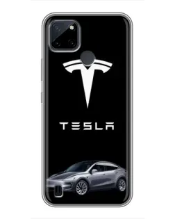 Чехол для Realme C25Y с картинкой «Tesla Model Y»