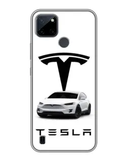 Чехол для Realme C25Y с картинкой «Tesla White Style»