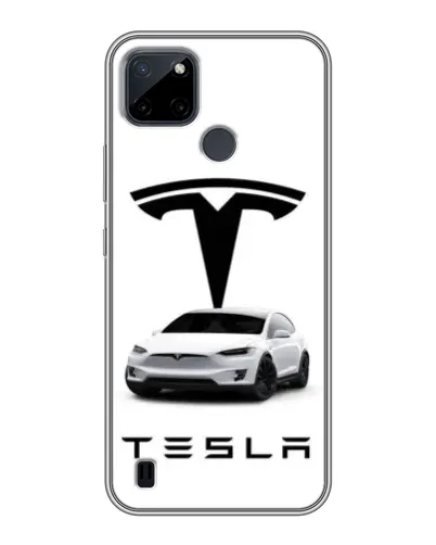 Чехол для Realme C25Y с картинкой «Tesla White Style»