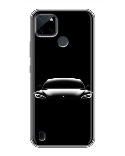 Чехол для Realme C25Y с картинкой «Фары Tesla Night»