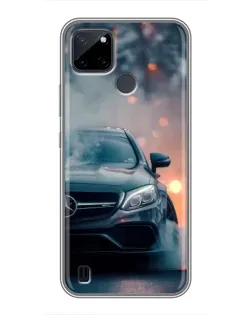 Чехол для Realme C25Y с картинкой «Mercedes — ночной город» Чехол для Realme C25Y с картинкой «Mercedes — ночной город»