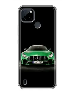 Чехол для Realme C25Y с картинкой «Mercedes — неоновый лого»