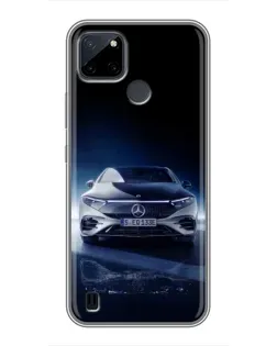 Чехол для Realme C25Y с картинкой «Ночной Mercedes EQ»
