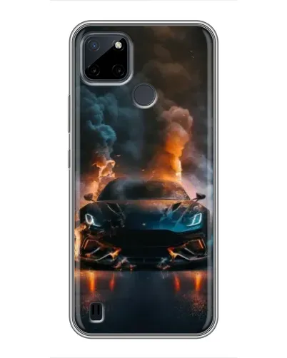 Чехол для Realme C25Y с картинкой «Lamborghini дымная эстетика»