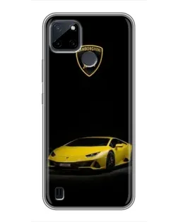 Чехол для Realme C25Y с картинкой «Lamborghini желтый акцент»