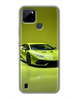 Чехол для Realme C25Y с картинкой «Салатовый Lamborghini Huracan»