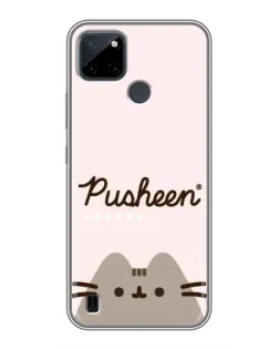 Чехол для Realme C25Y с картинкой «Pusheen логотип»