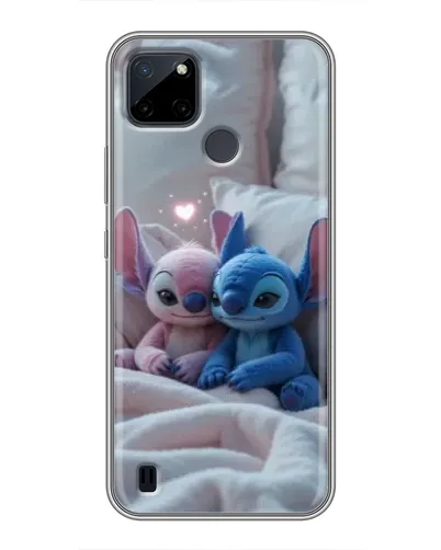 Чехол для Realme C25Y с картинкой «Плюшевые Стич Ангел»