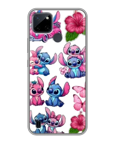 Чехол для Realme C25Y с картинкой «Стикеры Stitch и Angel»