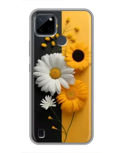Чохол для Realme C25Y з картинкою «Соняшник та ромашка»