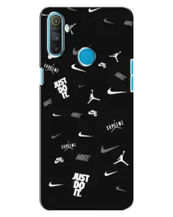 Чехол для Realme C3 с картинкой «Nike Black Pattern»
