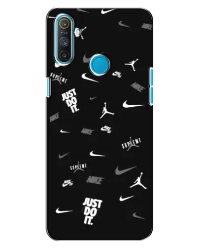 Чехол для Realme C3 с картинкой «Nike Black Pattern»