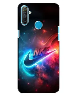 Чехол для Realme C3 с картинкой «Огненный логотип Nike»