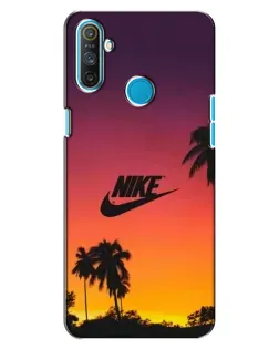 Чехол для Realme C3 с картинкой «Nike на закате солнца»