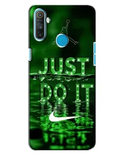 Чехол для Realme C3 с картинкой «Зеленый неоновый Nike»