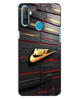 Чехол для Realme C3 с картинкой «Золотой Nike на металле»