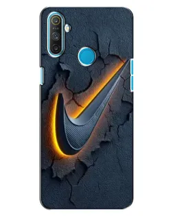 Чехол для Realme C3 с картинкой «Объемный логотип Найк»