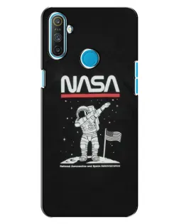 Чехол для Realme C3 с картинкой «NASA — шагаем по Луне»