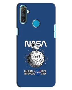 Чехол для Realme C3 с картинкой «NASA — лунная миссия»