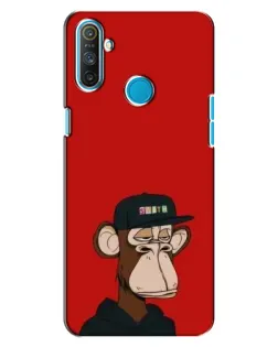 Чехол для Realme C3 с картинкой «Bored Ape — красный фон»
