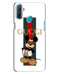 Чехол для Realme C3 с картинкой «Микки Маус Gucci — полосы»