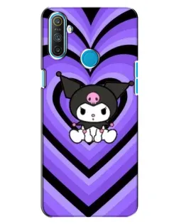 Чехол для Realme C3 с картинкой «Kuromi и фиолетовые сердца»