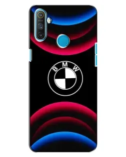 Чехол для Realme C3 с картинкой «Логотип BMW и неоновые дуги»