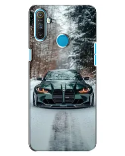 Чехол для Realme C3 с картинкой «BMW в зимнем лесу»