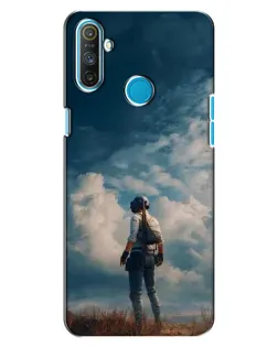 Чехол для Realme C3 с картинкой «Герой PUBG на скале»