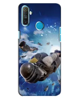 Чехол для Realme C3 с картинкой «Десант PUBG — прыжок»
