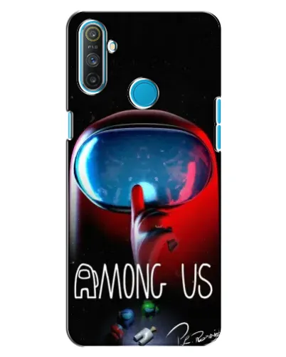 Чехол для Realme C3 с картинкой «Красный импостер — макро»