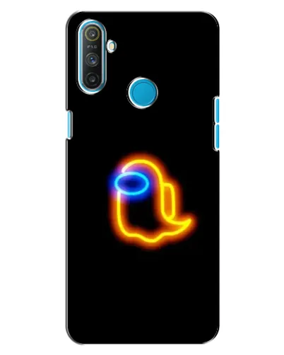 Чехол для Realme C3 с картинкой «Among Us неоновое сияние»