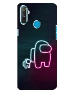 Чехол для Realme C3 с картинкой «Among Us неон-арт»
