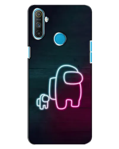 Чехол для Realme C3 с картинкой «Among Us неон-арт»