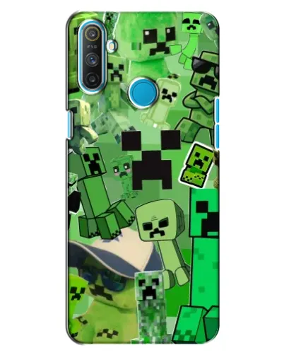 Чехол для Realme C3 с картинкой «Криперы Minecraft»