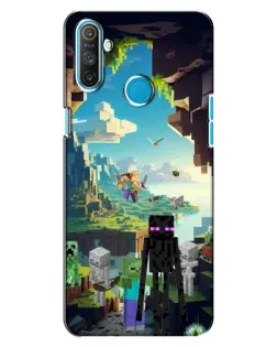 Чехол для Realme C3 с картинкой «Эндермен в лесу»