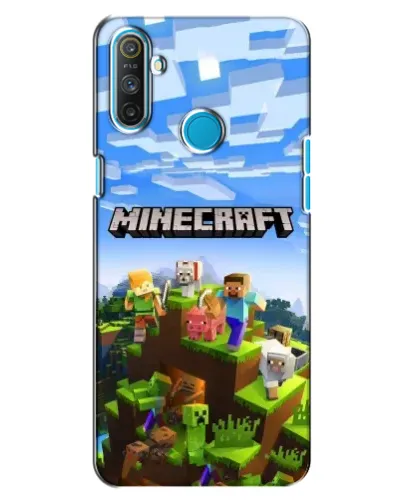 Чехол для Realme C3 с картинкой «Minecraft классический мир»