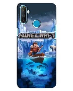 Чехол для Realme C3 с картинкой «Minecraft ледяной мир»