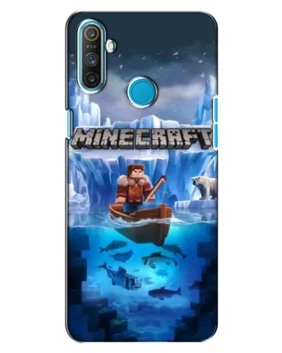 Чехол для Realme C3 с картинкой «Minecraft ледяной мир»
