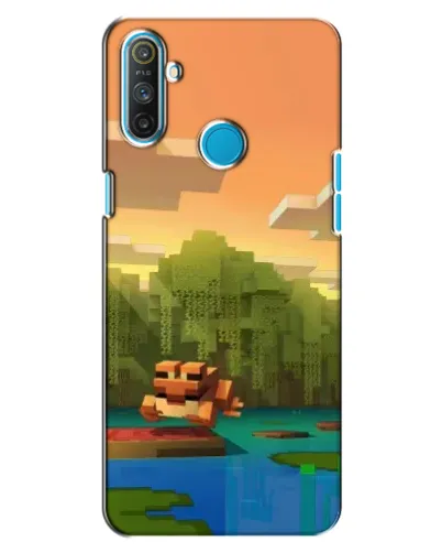 Чехол для Realme C3 с картинкой «Майнкрафт закат солнца»